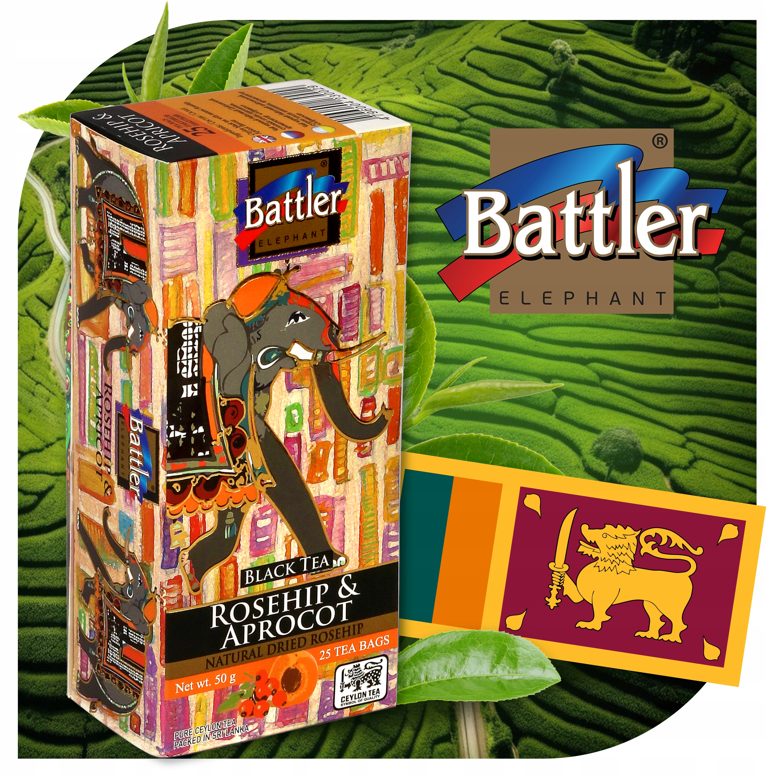 Herbata Battler Original Black 25 szt Roship & Aprocot