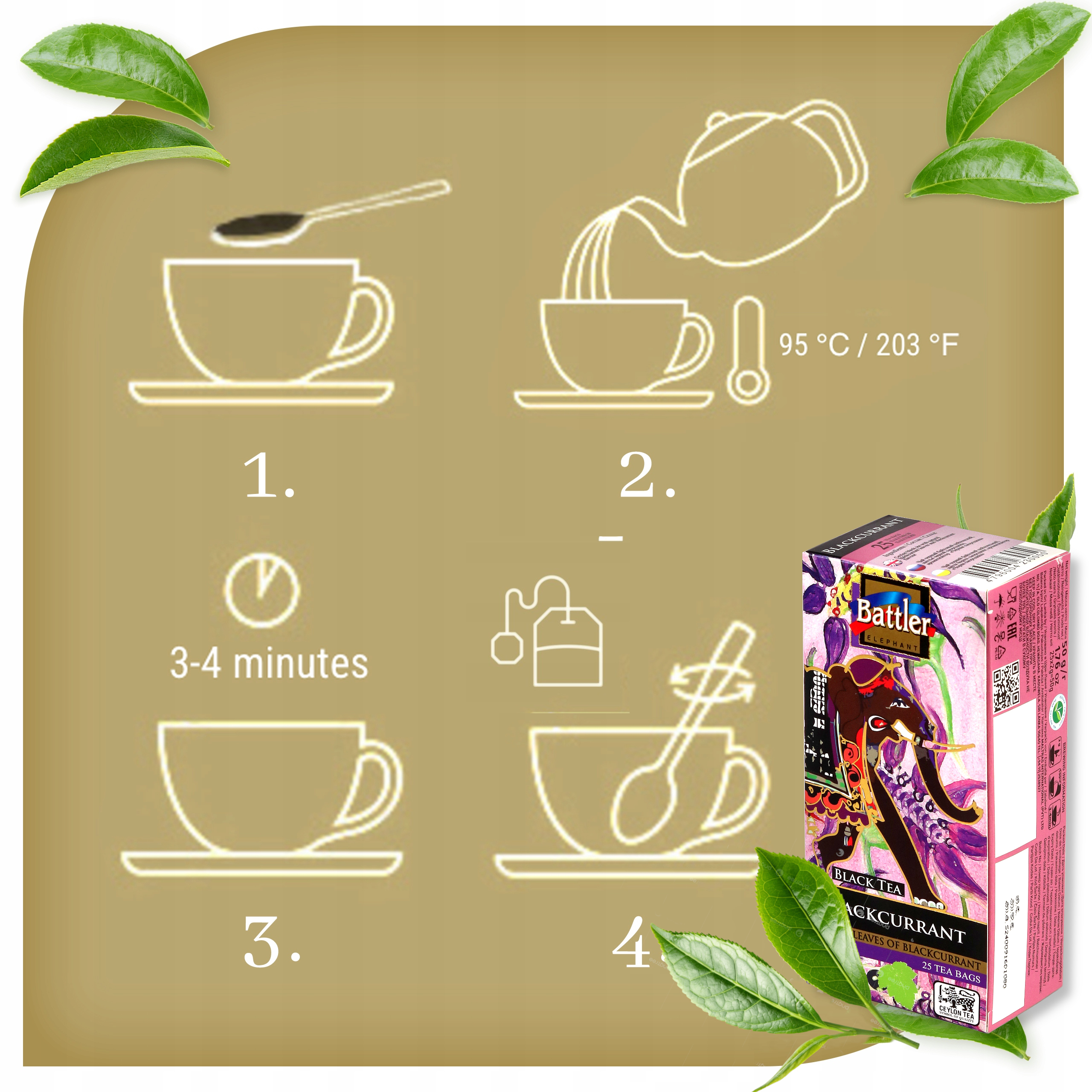 Herbata Battler Original Black 25 szt Blackcurrant