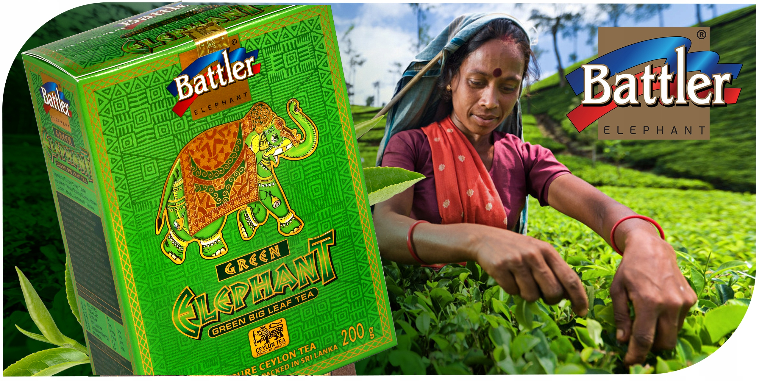 Herbata Battler Ceylon Elephant Green YH kartonik 200g