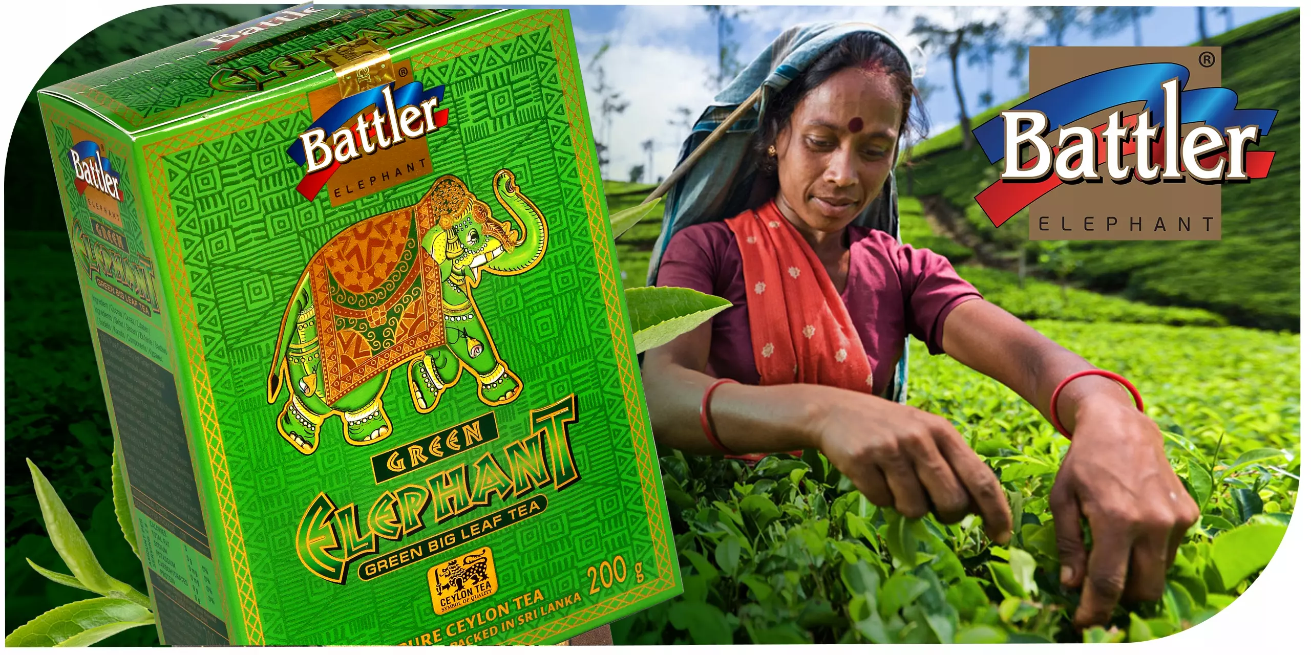 Herbata Battler Ceylon Elephant Green YH kartonik 200g