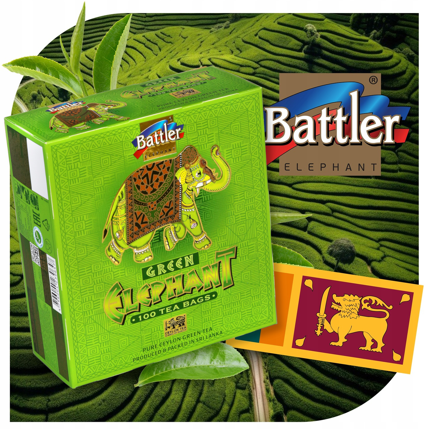Herbata Battler Ceylon Elephant Green 100 szt