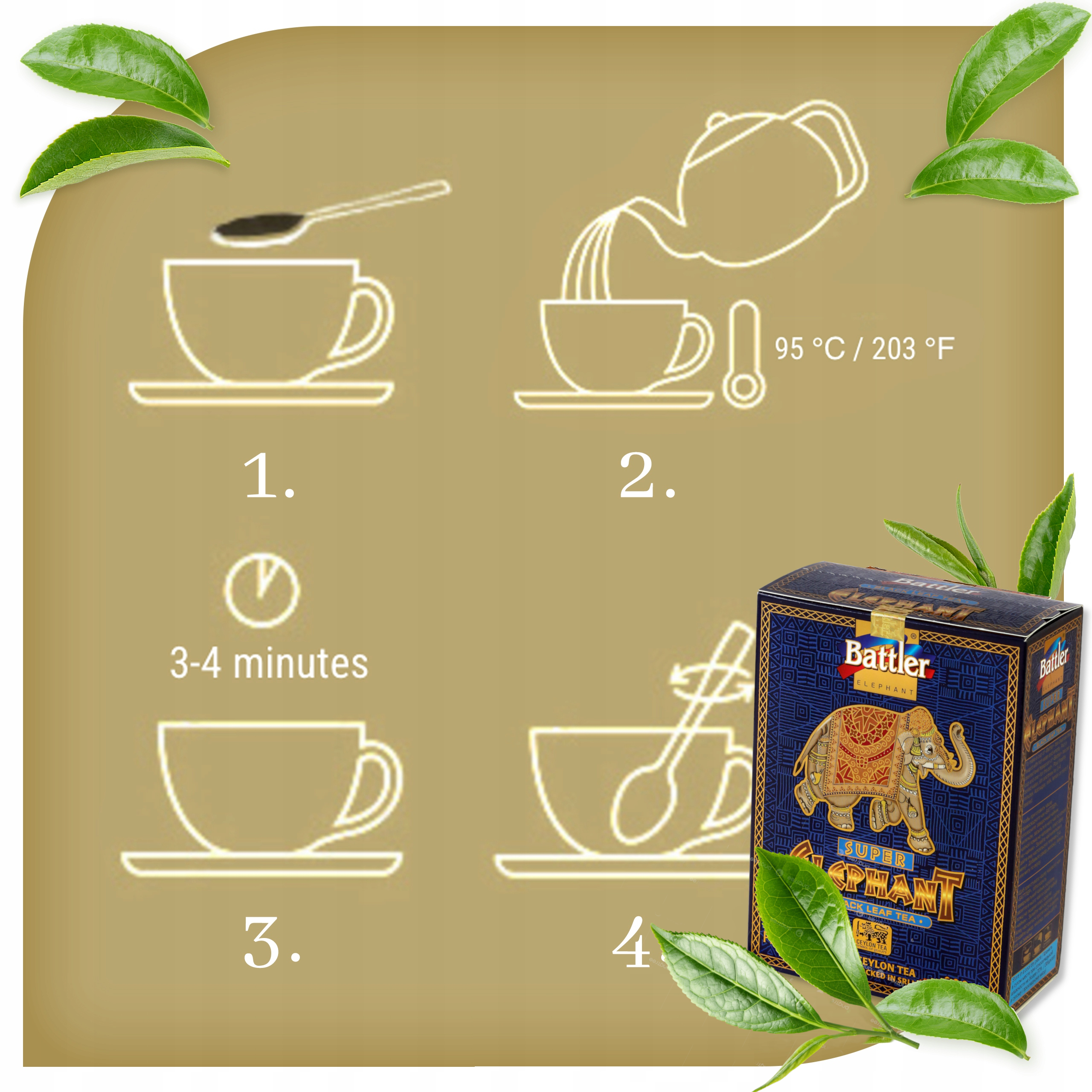 Herbata Battler Ceylon Elephant Super Pekoe kartonik 200g