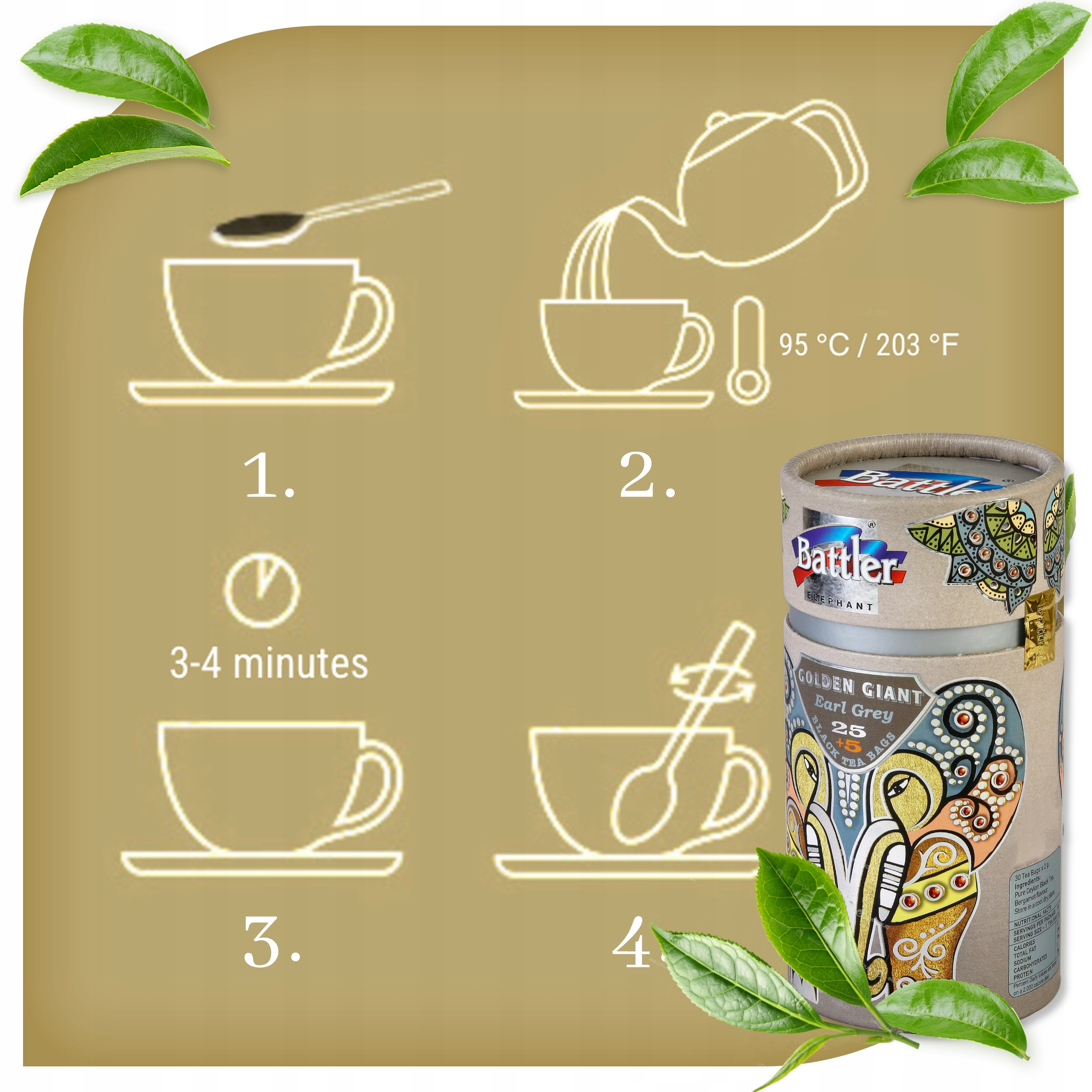Herbata Battler Golden Giant Silver Star Earl Grey 25+5 szt