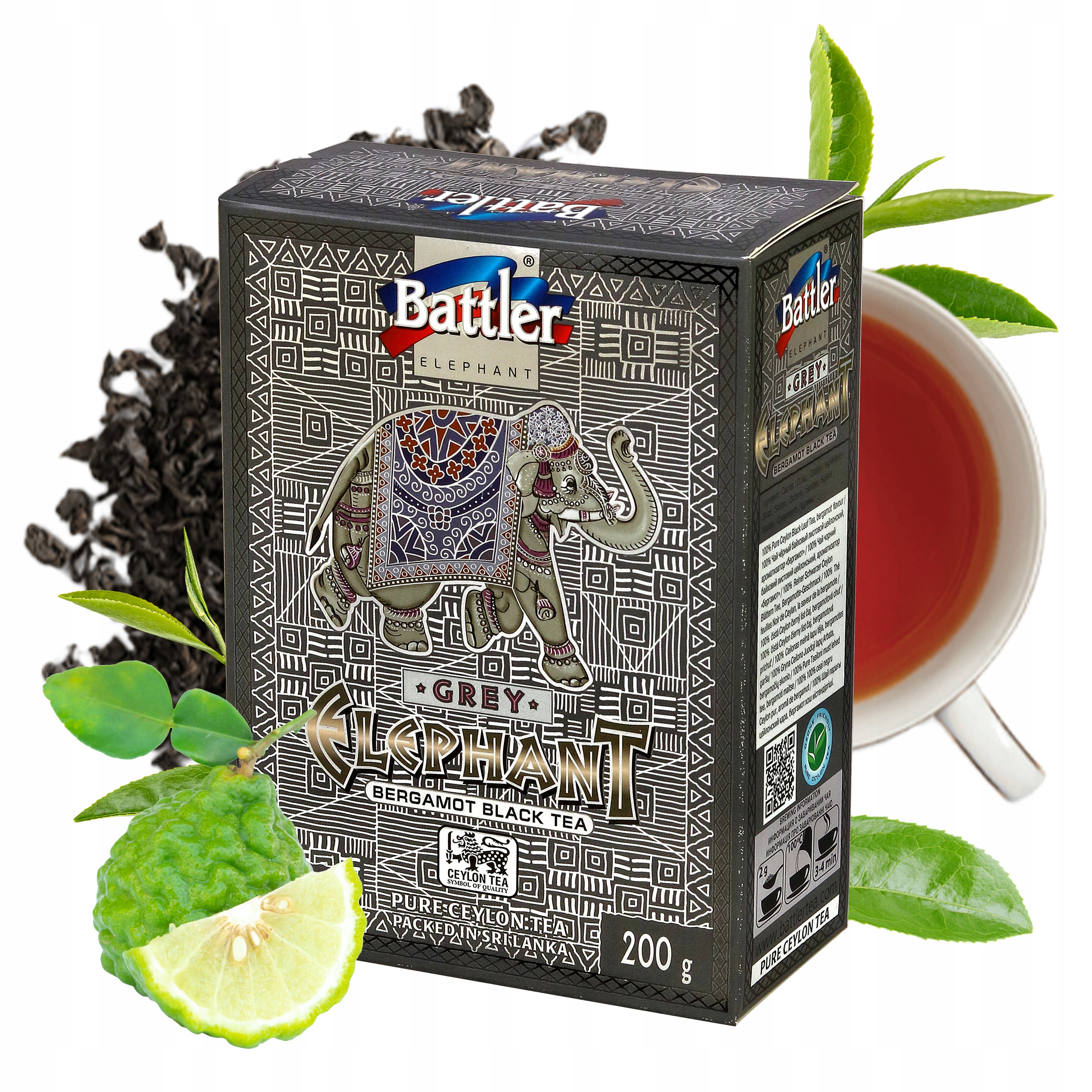 Herbata Battler Ceylon Elephant Grey Earl Grey kartonik 200g