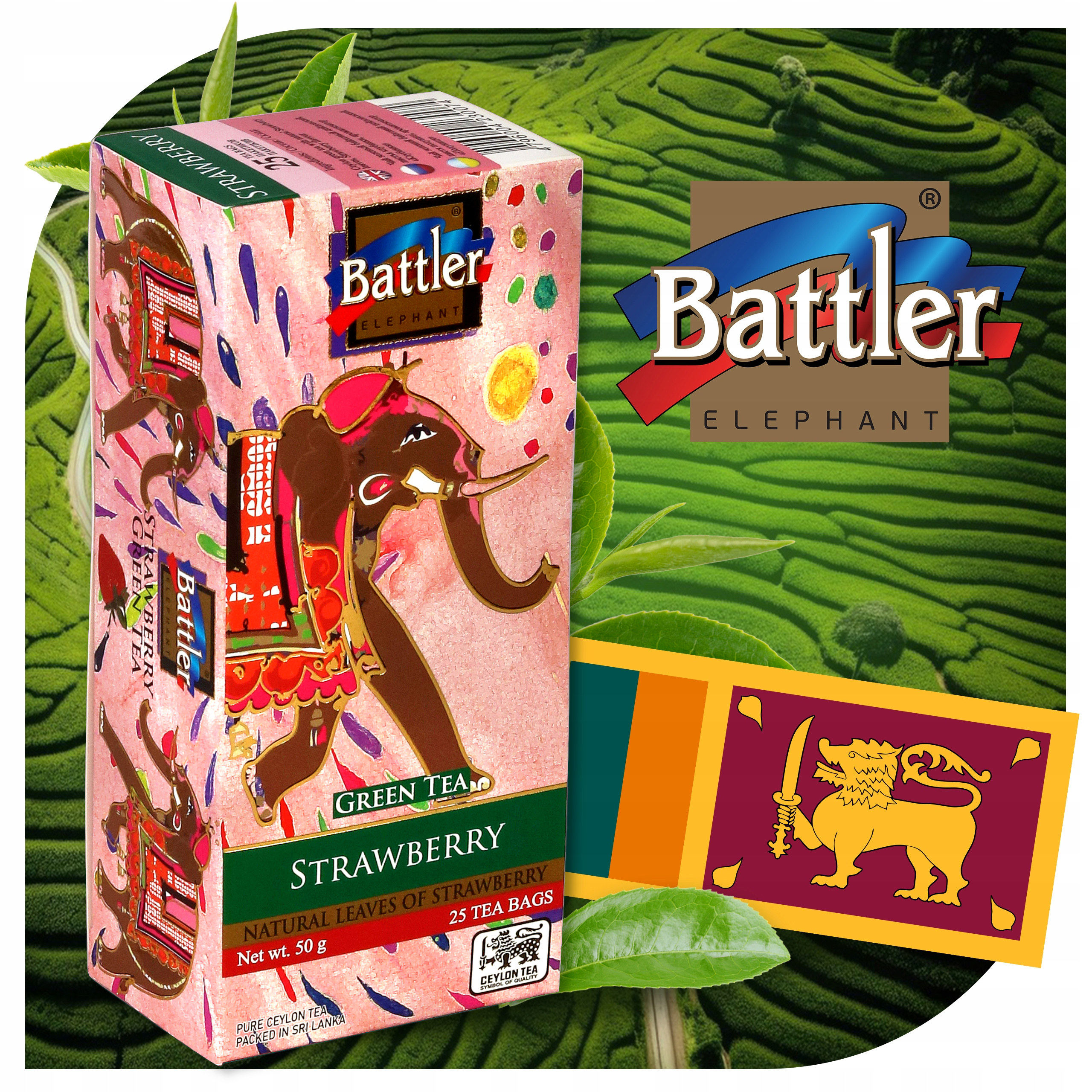 Herbata Battler Original Green 25 szt Strawberry