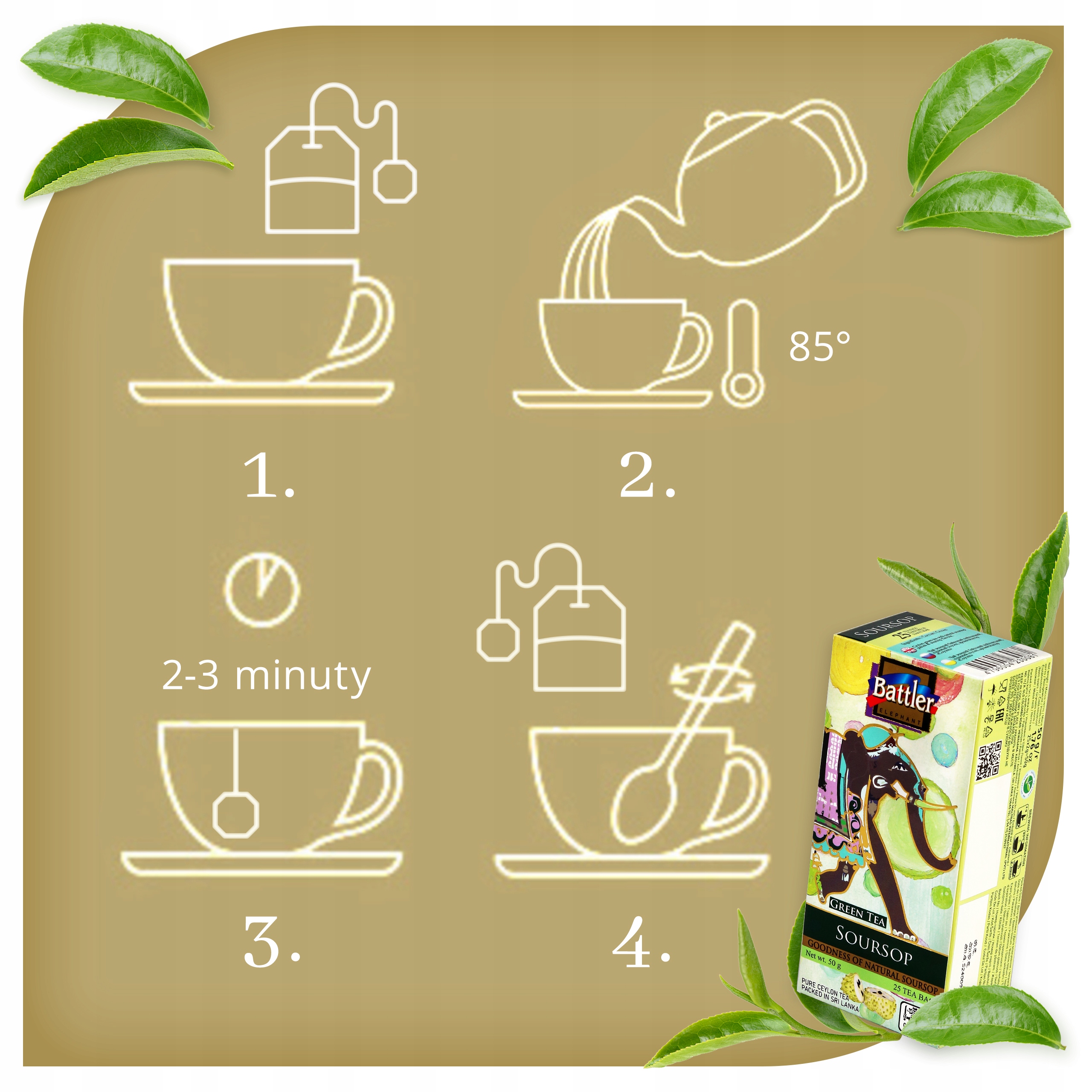 Herbata Battler Original Green 25 szt Soursop