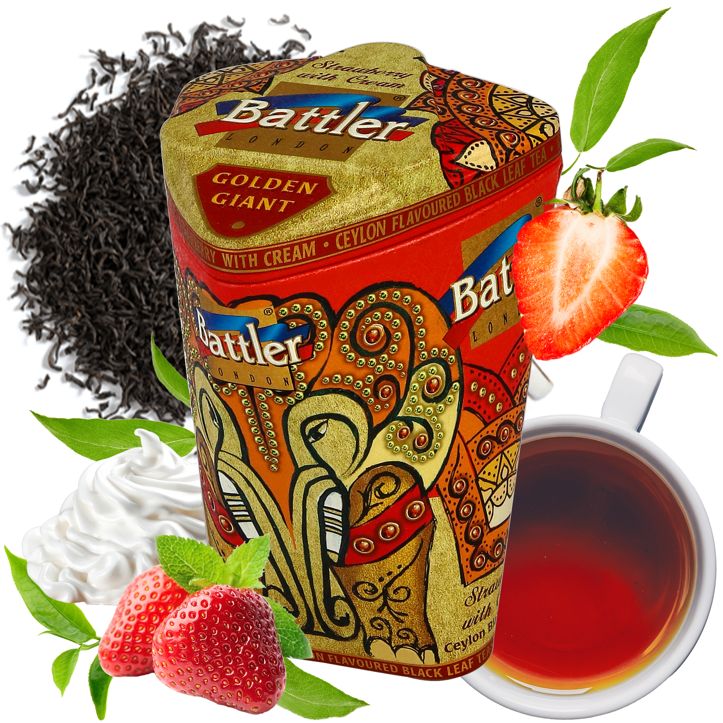 Herbata Battler Golden Giant Strawberry with Cream puszka