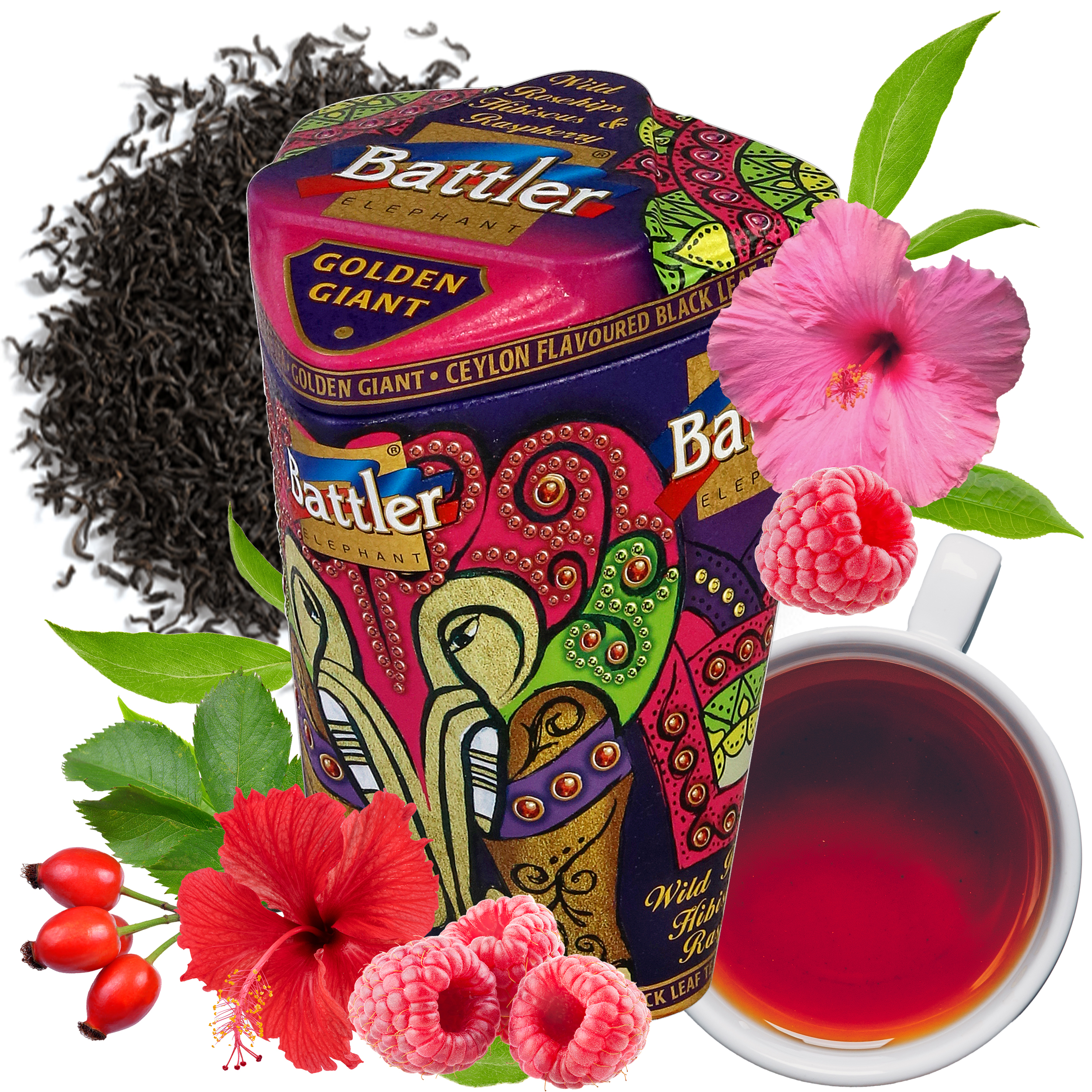 Herbata Battler Golden Giant Wild Rosehips & Hibiscus puszka