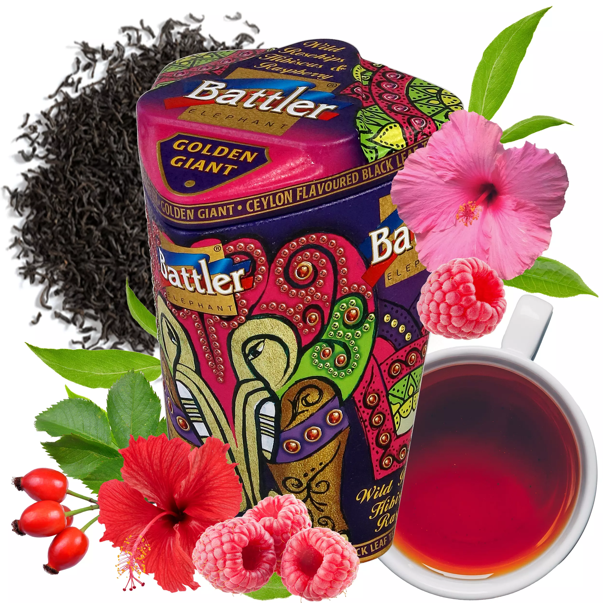 Herbata Battler Golden Giant Wild Rosehips & Hibiscus puszka