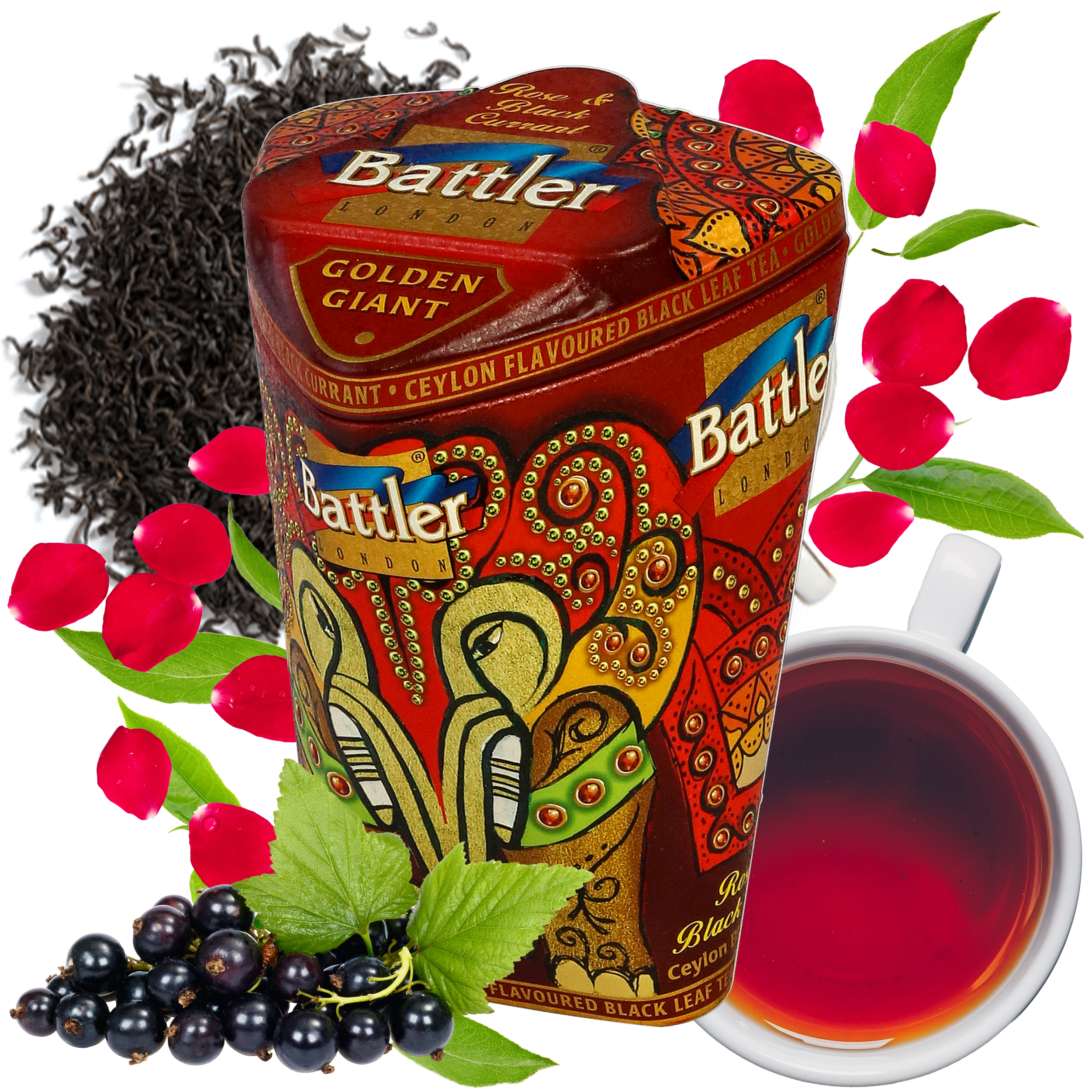 Herbata Battler Golden Giant Rose & Blackcurrant puszka