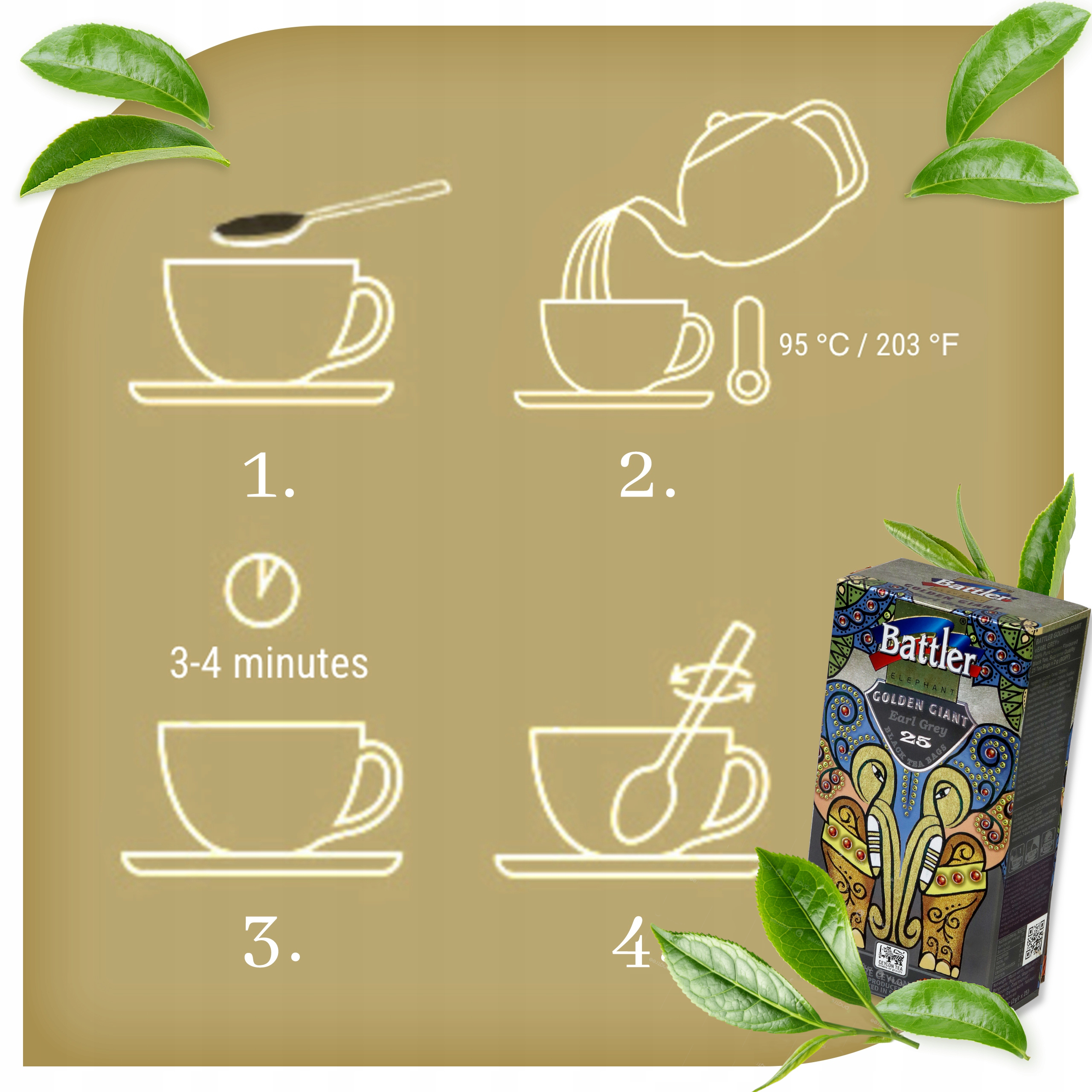 Herbata Battler Golden Giant Silver Star Earl Grey 25+5 szt