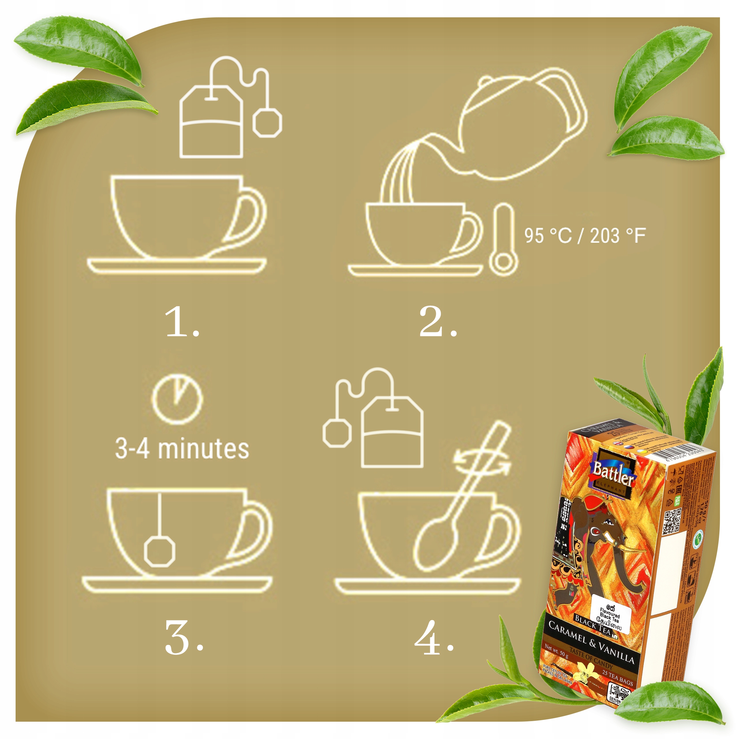 Herbata Battler Original Black 25 szt Caramel & Vanilla